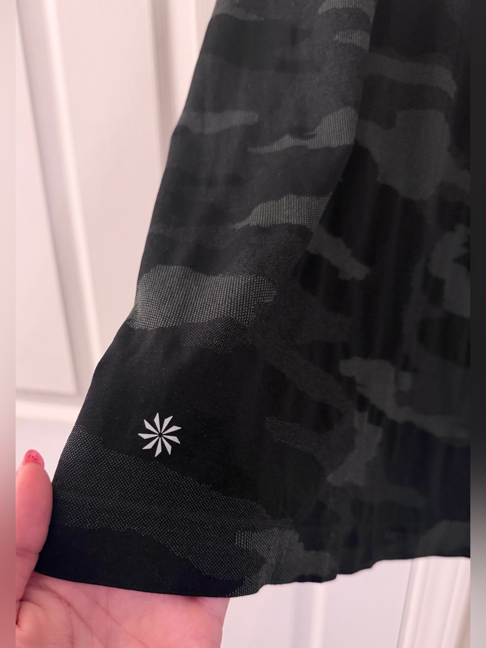 Athleta Black Gray Camo Racerback Workout Tank Top - Picture 2 of 5
